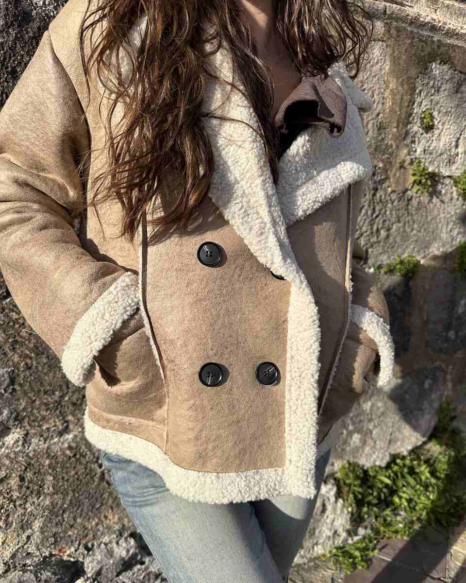 Abrigo borreguito beige