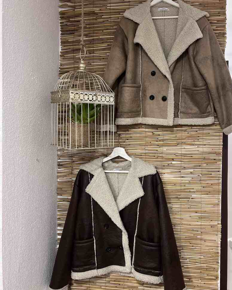 Abrigo borreguito beige