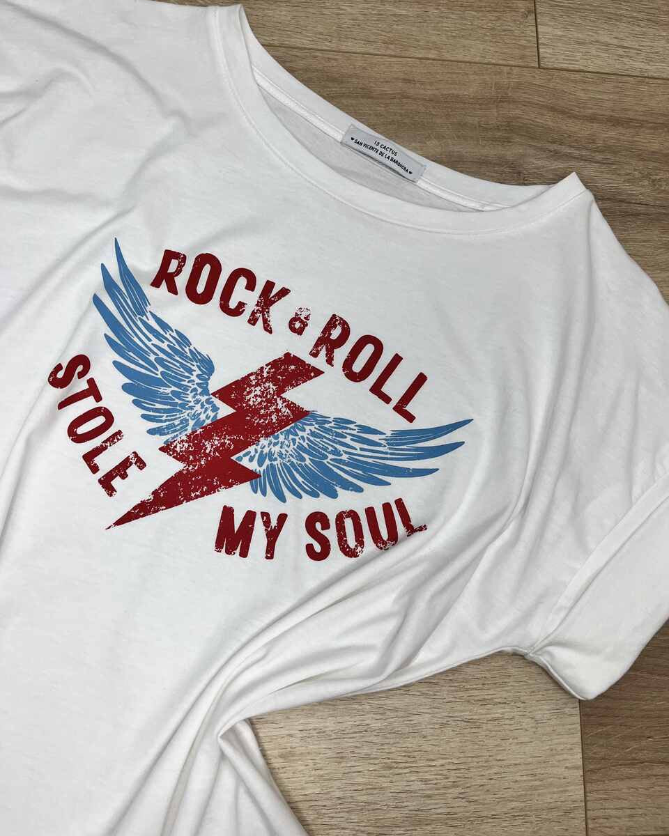Camiseta rock blanca