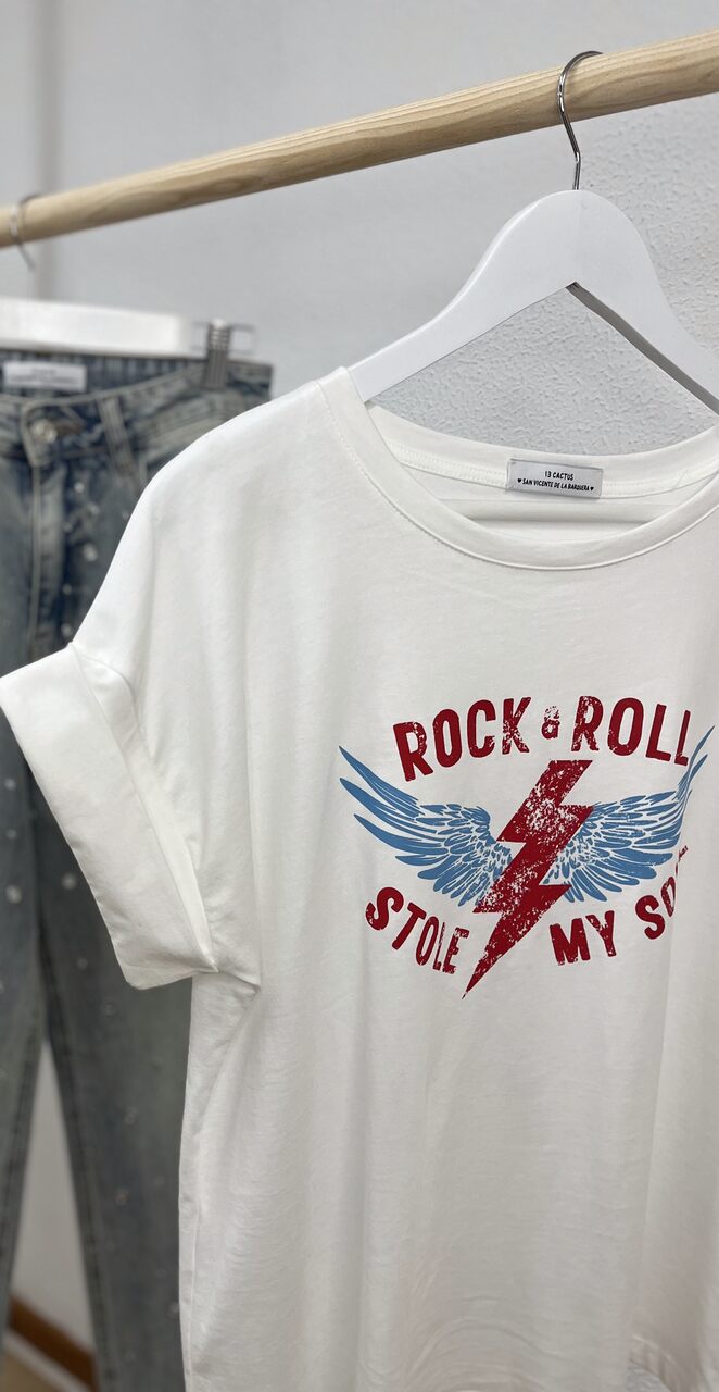 Camiseta rock blanca