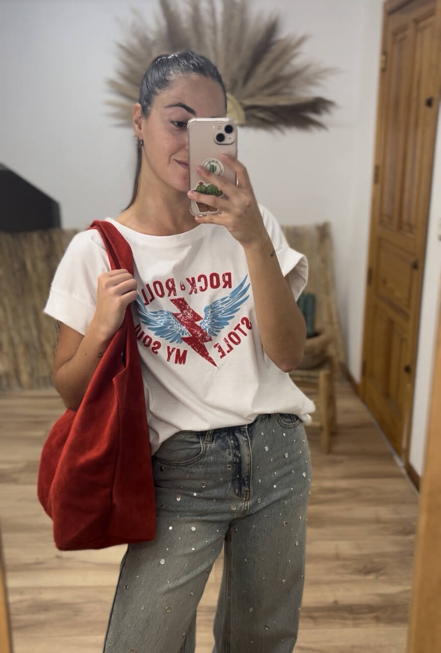 Camiseta rock blanca