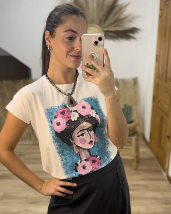 Camiseta blanca Frida