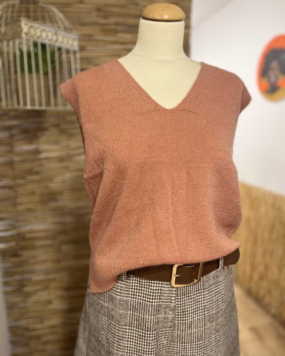 Chaleco punto salmon