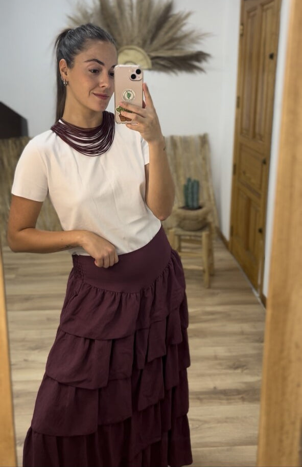 Falda volantes vino
