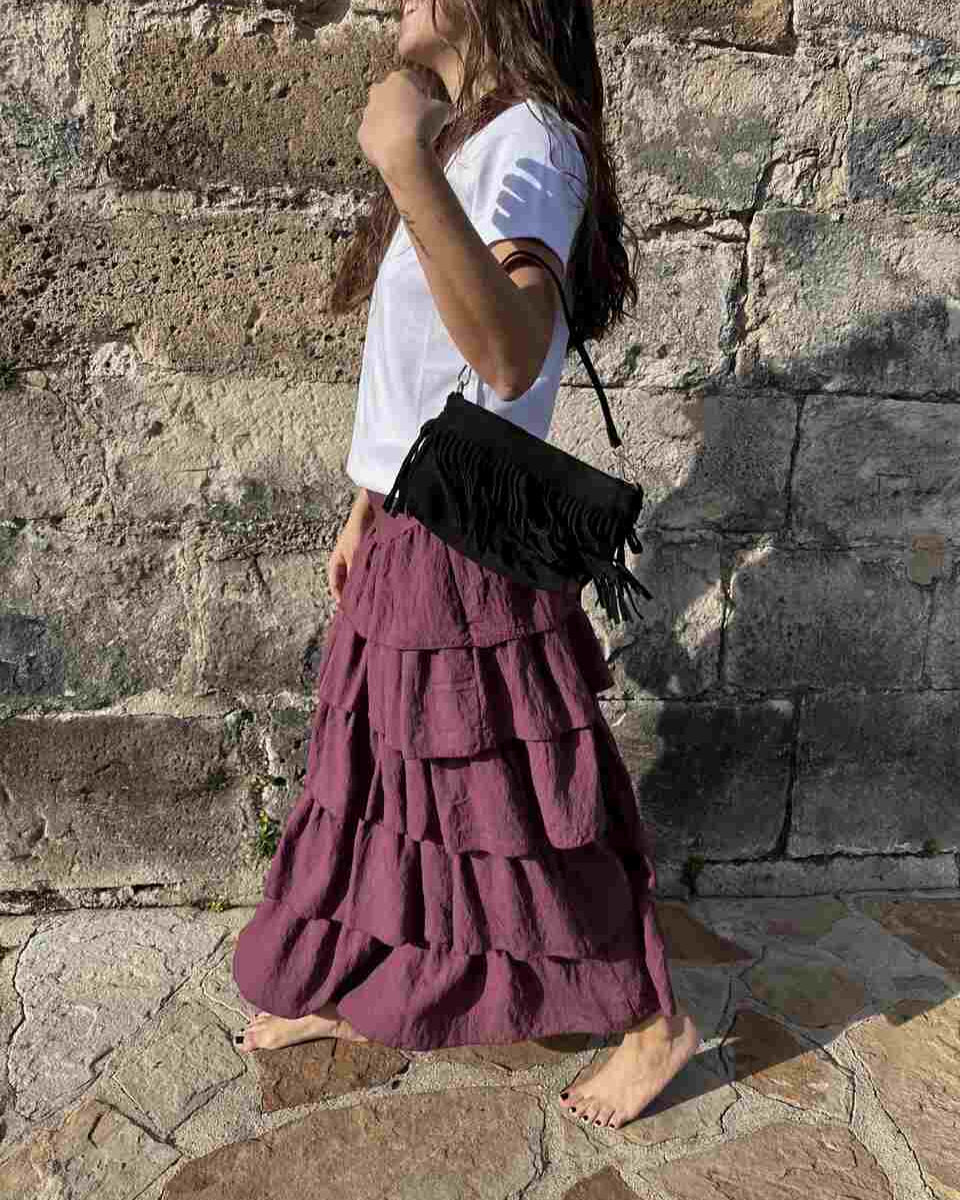 Falda volantes vino