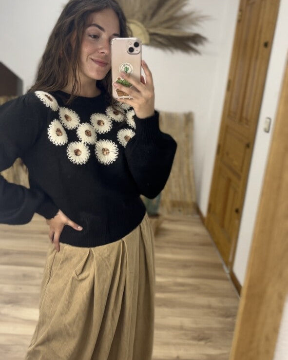 Falda pana beige