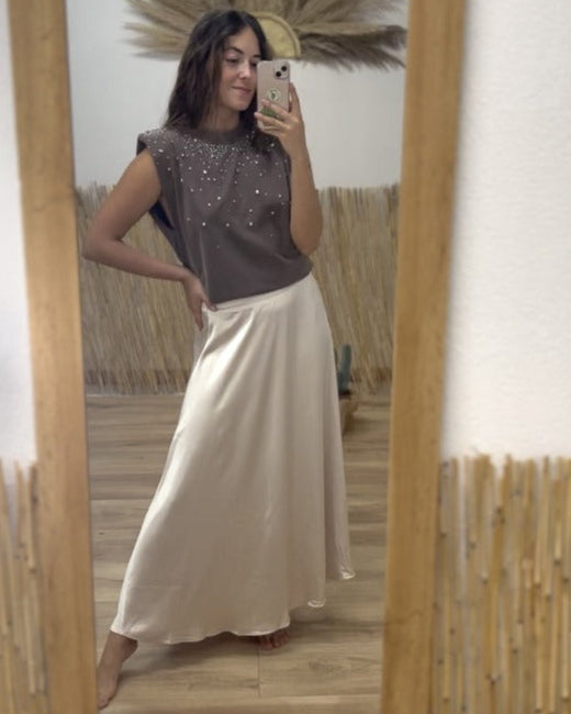Falda satinada
