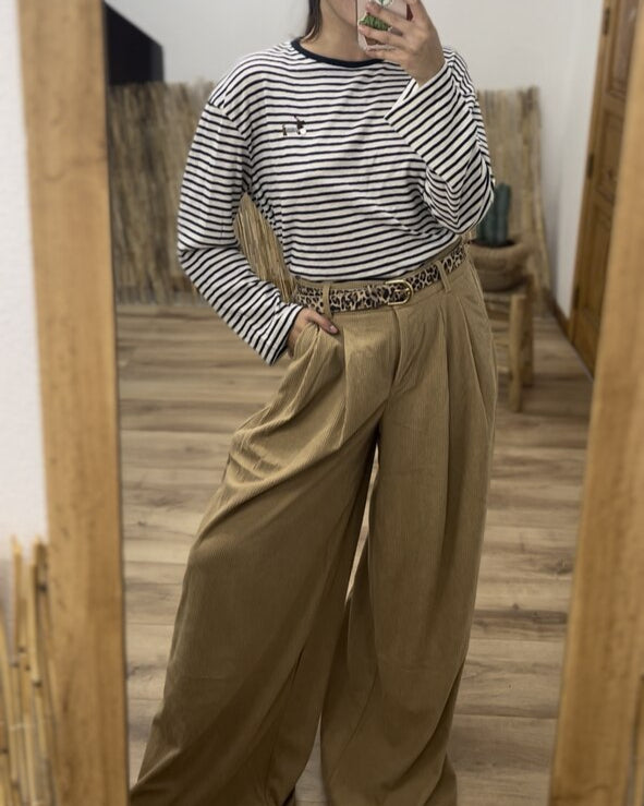 Pantalon pana beige