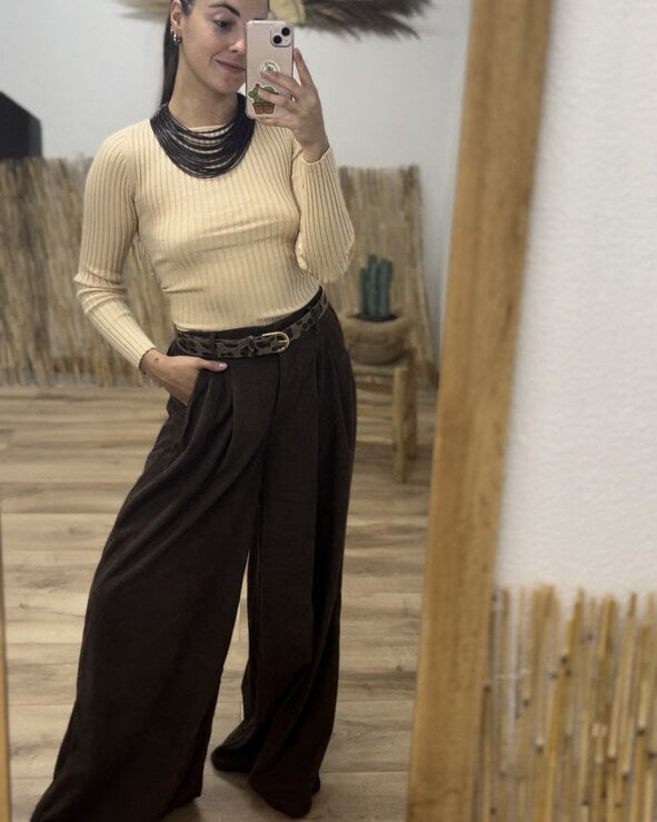 Pantalon pana chocolate
