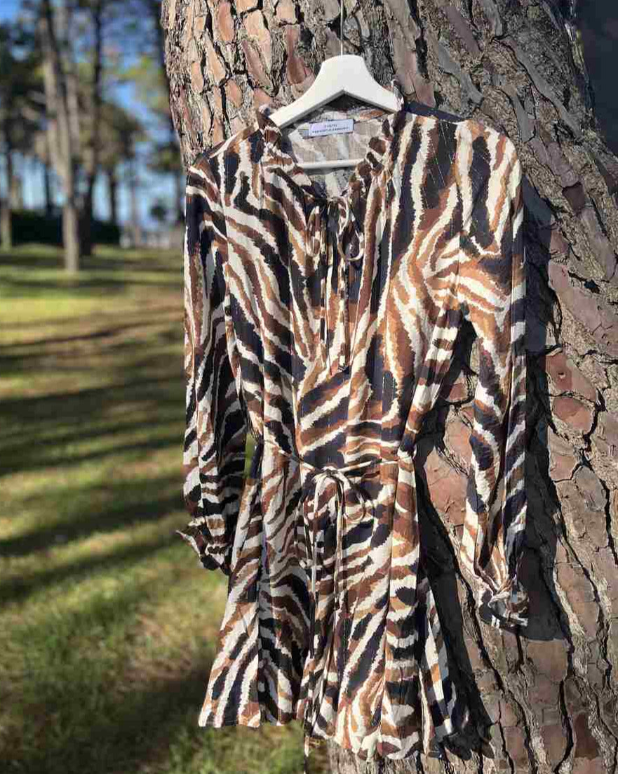 Vestido corto cebra