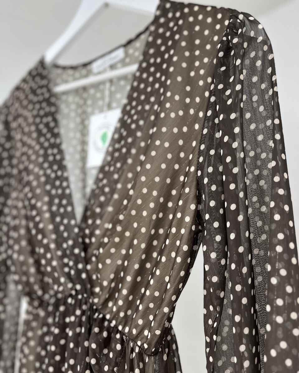 Vestido lunares marron