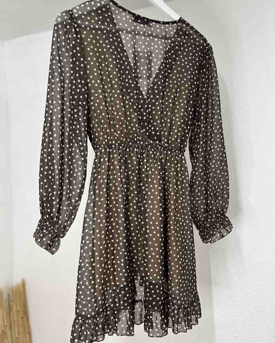 Vestido lunares marron