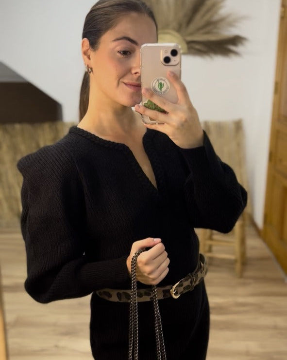 Vestido punto negro