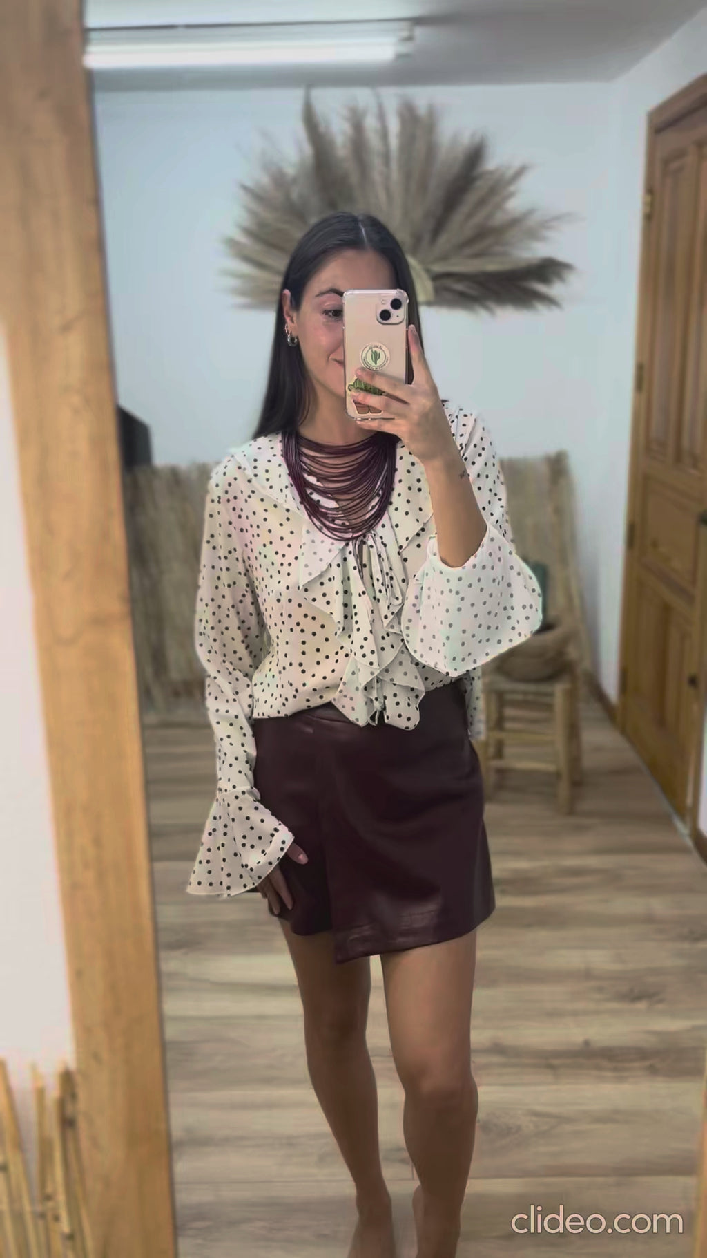 Blusa blanca con lunares y volante - Elsa Schiaparelli