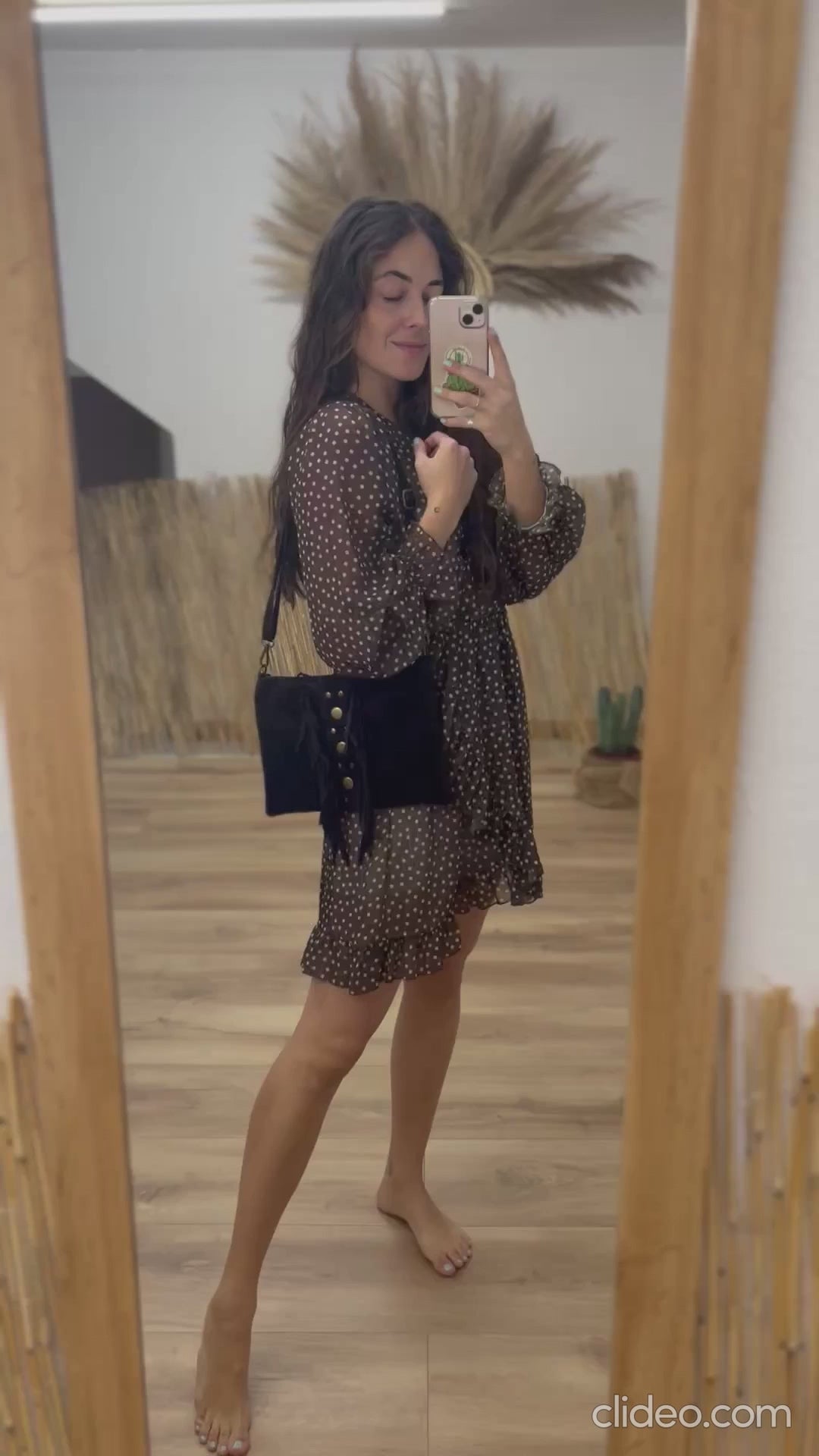 Vestido lunares marron