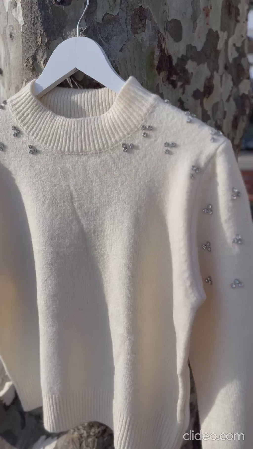 Jersey beige abalorios