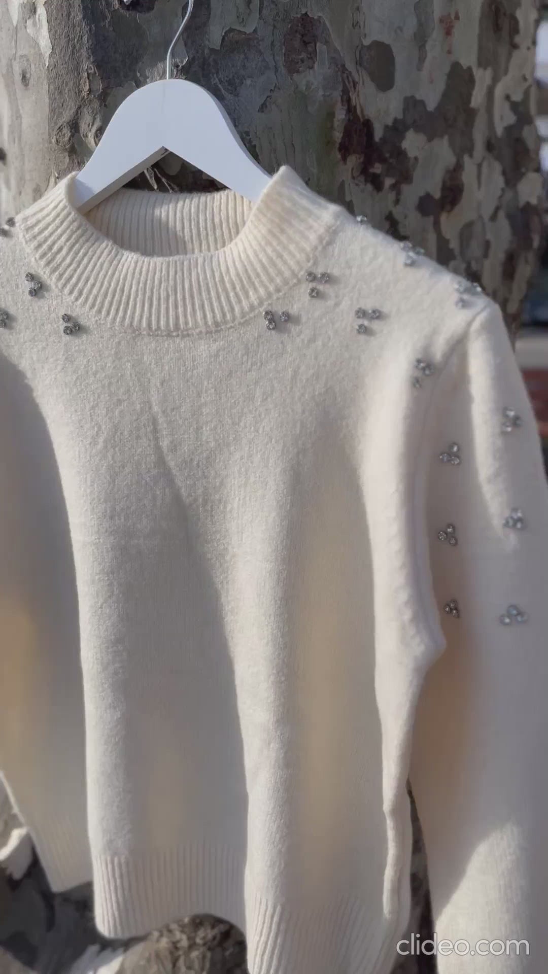 Jersey beige abalorios