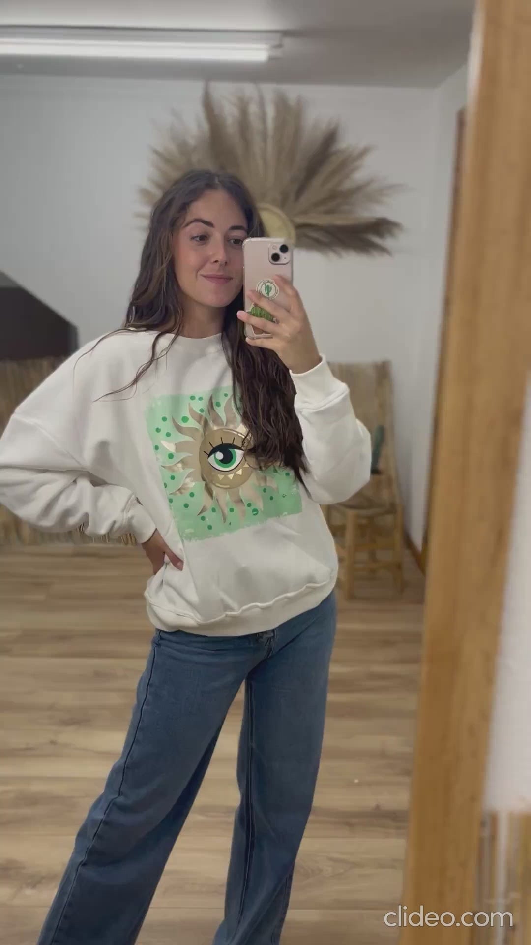 Sudadera sol y ojo lila