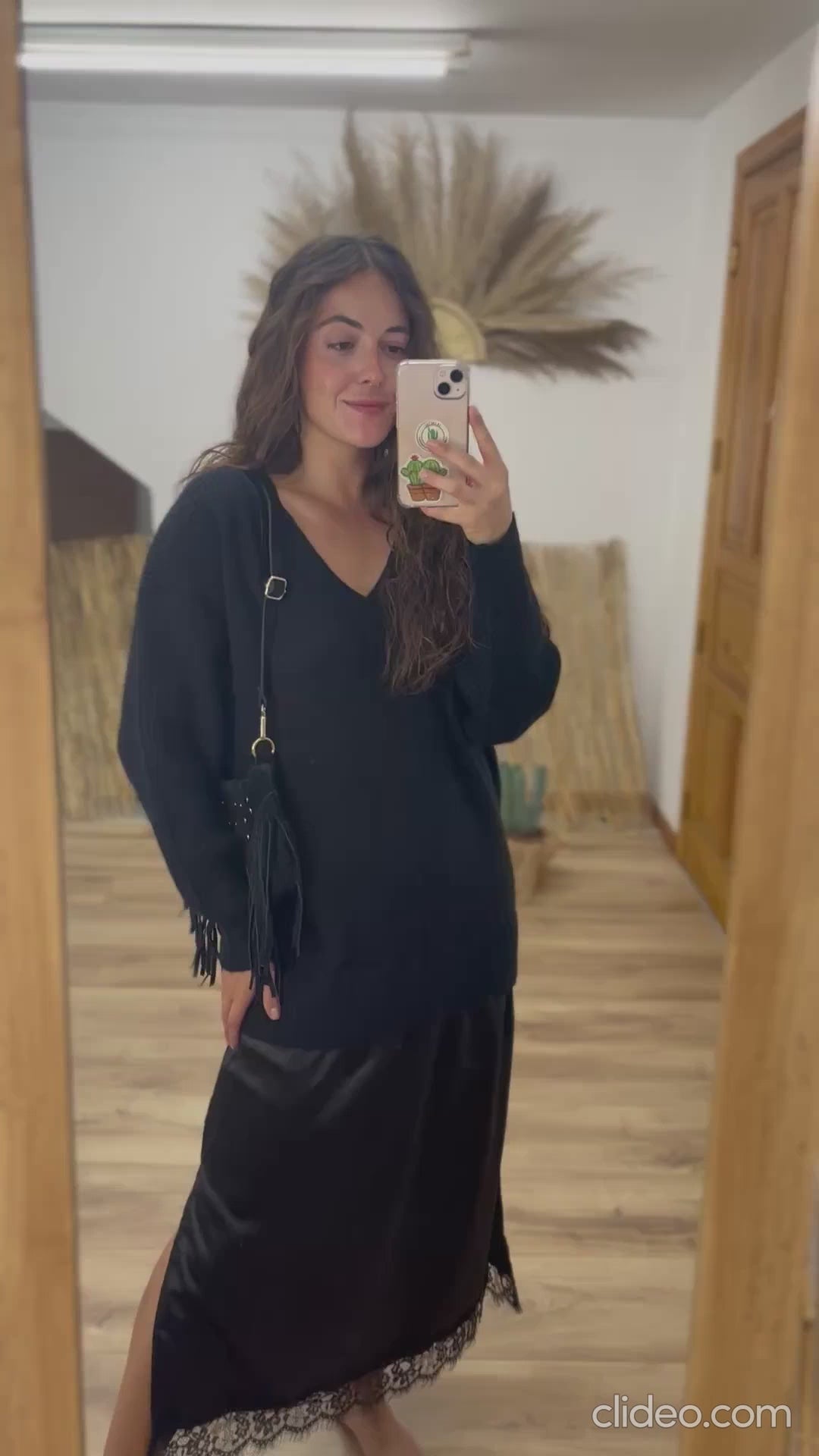Vestido lencero negro