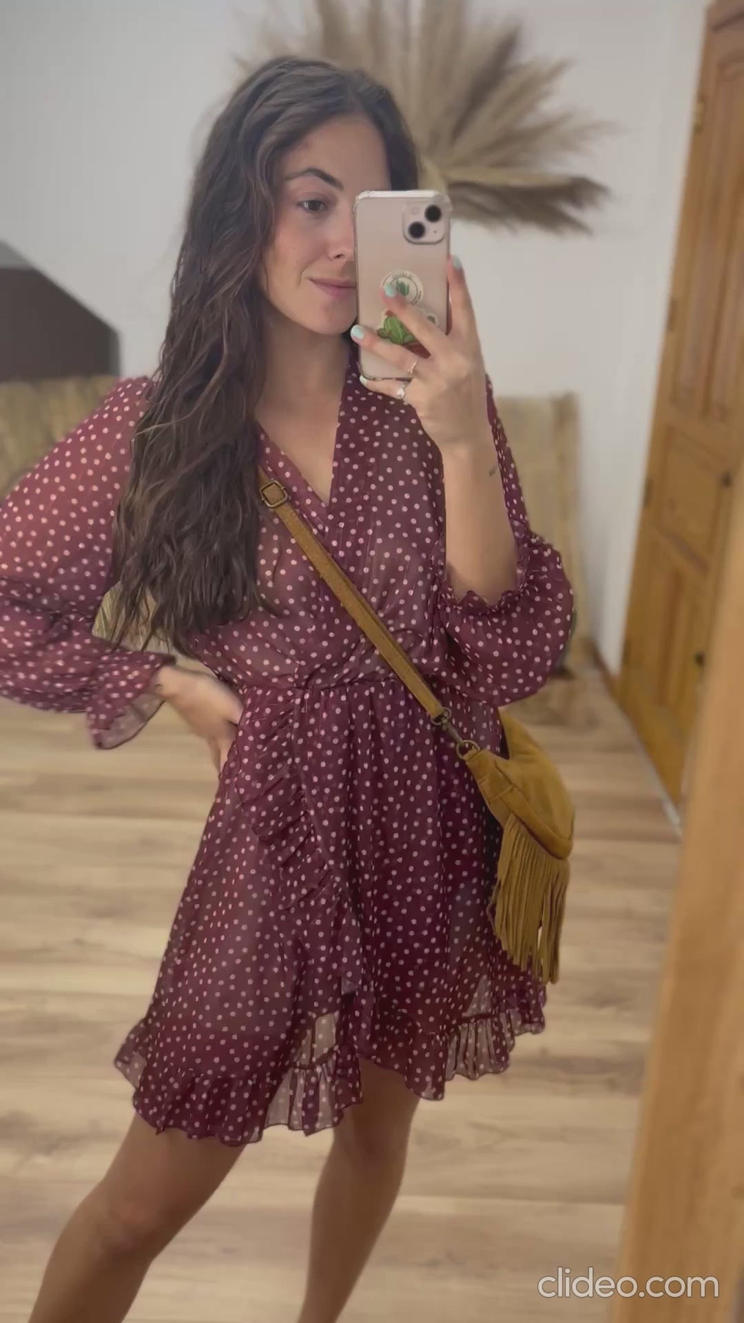 Vestido lunares granate