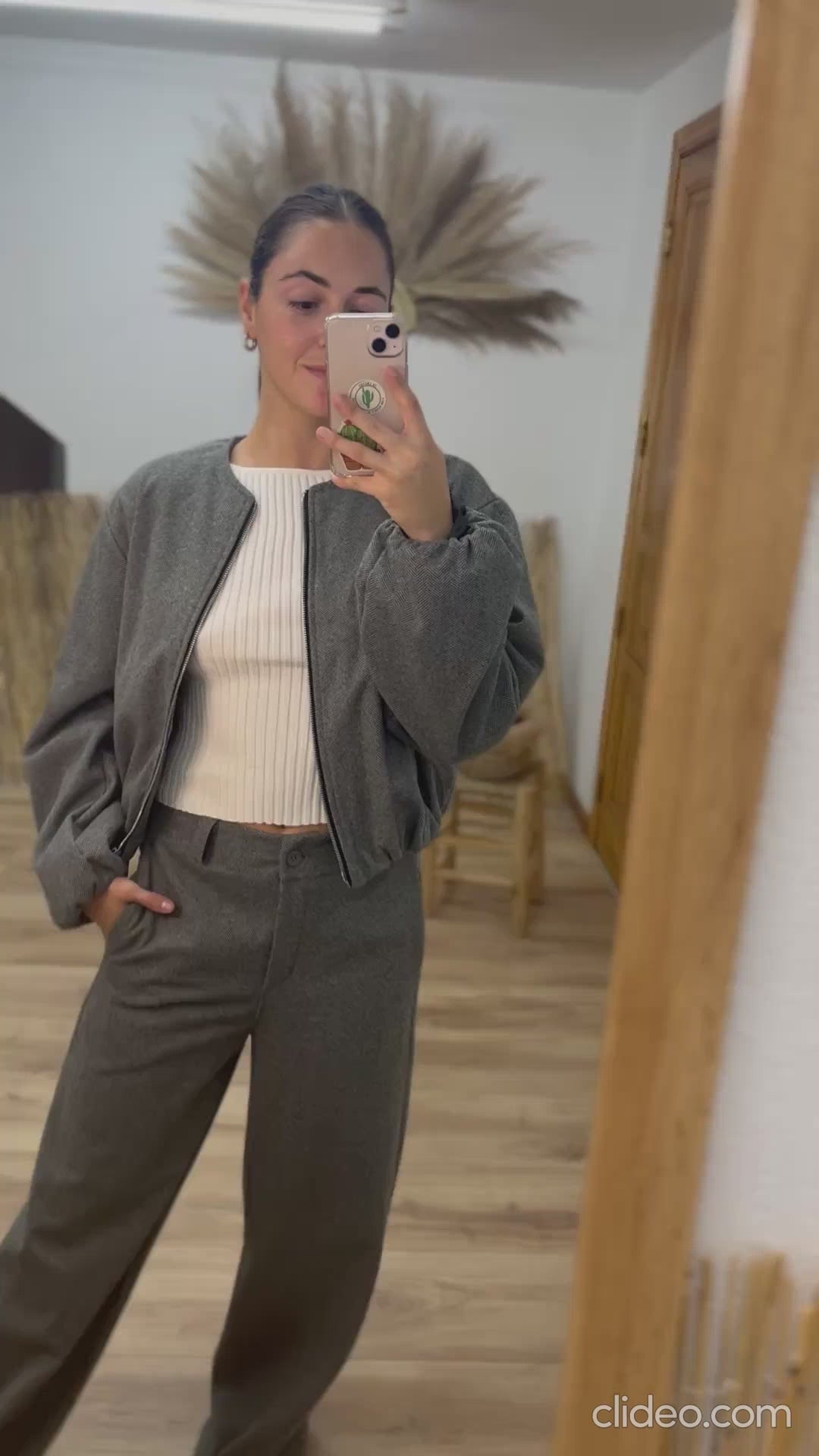 Pantalon traje gris