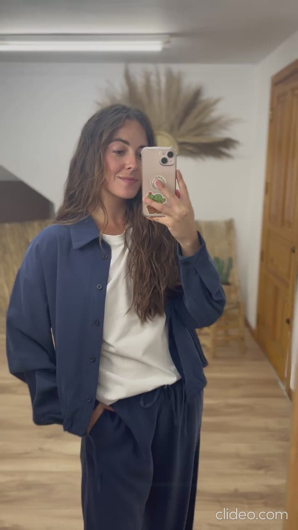 Pantalon fluido azul