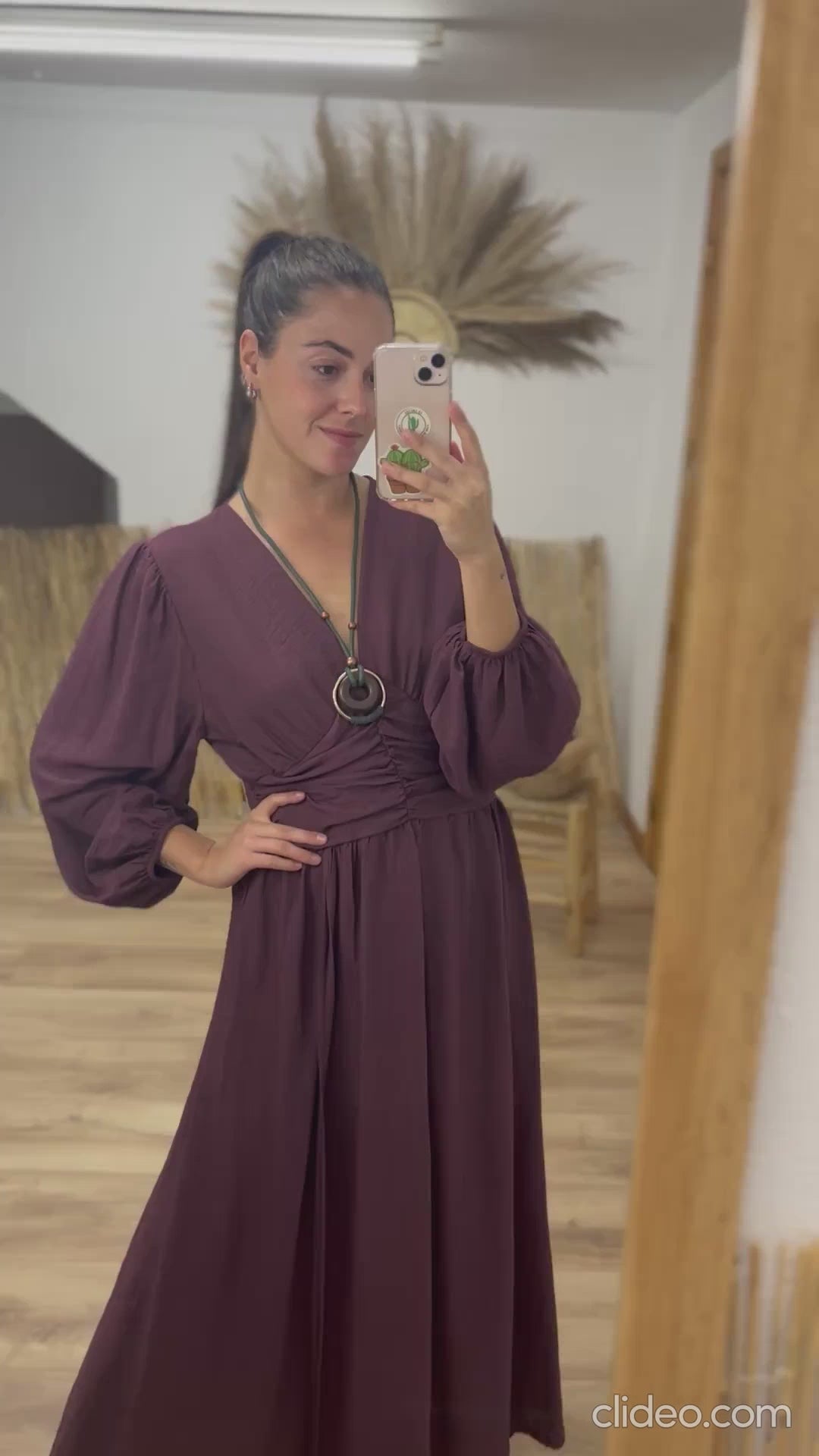 Vestido largo vino