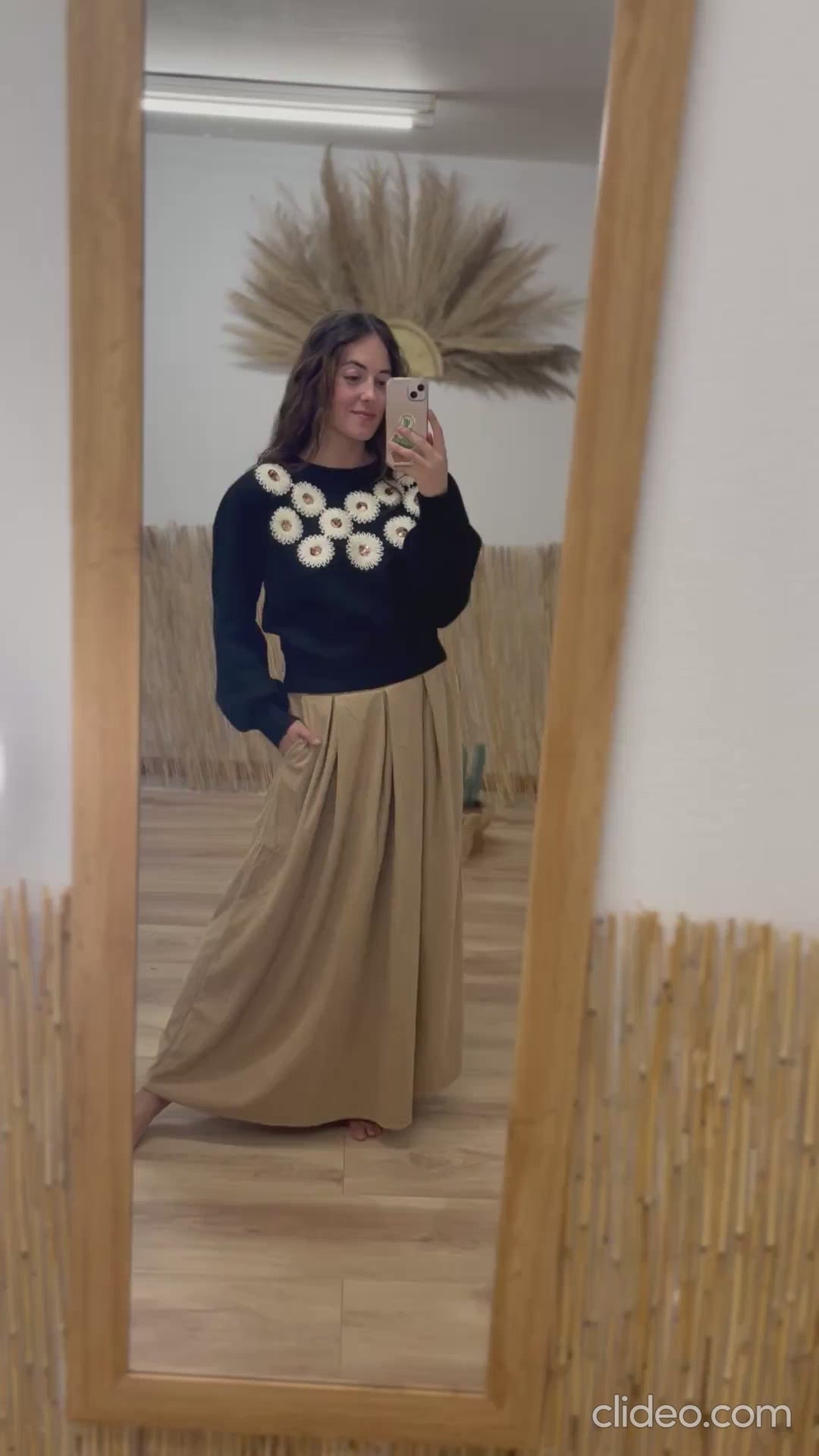 Falda pana beige